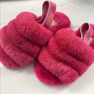 UGG Kids Fluffy Pink Slippers